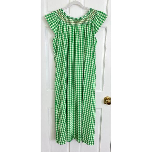 Maison Me Maisonette Frances Smocked Midi Dress Mint Green Gingham Tuckernuck - Picture 6 of 9